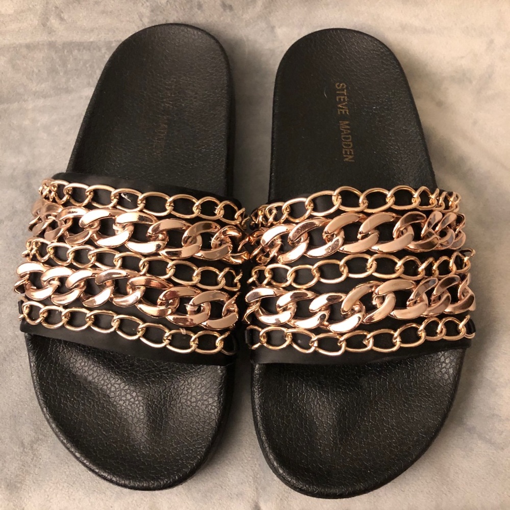 NWT Steve Madden 'Chains' Slides 6M